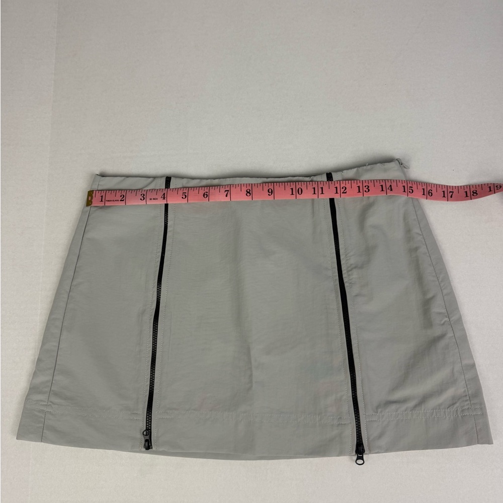 ZARA‎ Mini Skirt Size S Gray Utility Zipper Front Adjustable A-Line NWT - Picture 9 of 10